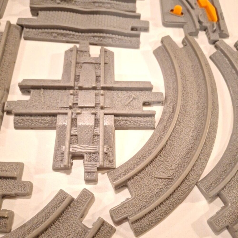 Geotrax Gray Railroad Train Tracks Lot 12 Pc  Straight Curves Fisher Price - Picture 7 of 10
